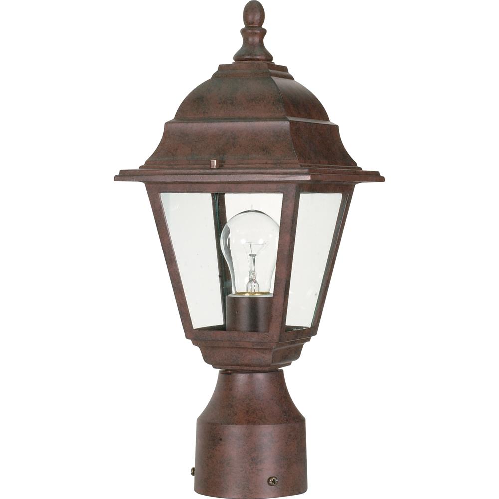 Nuvo Lighting 60/547  Briton - 1 Light - 14" - Post Lantern with Clear Glass in Old Bronze Finish